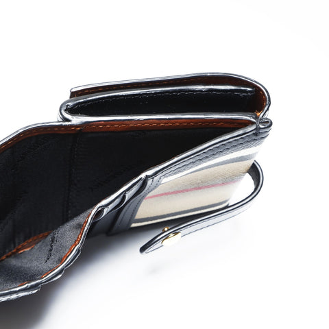 BURBERRY PVC Nova Check Dreifach-Geldbörse Braun WS24269