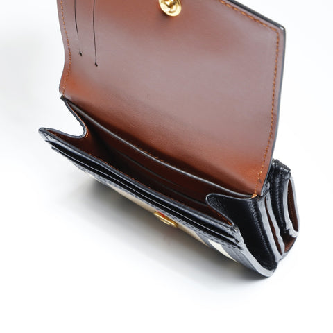 BURBERRY PVC Nova Check Dreifach-Geldbörse Braun WS24269