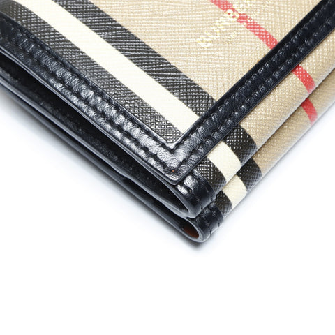 BURBERRY PVC Nova Check Tri-fold wallet Brown WS24269
