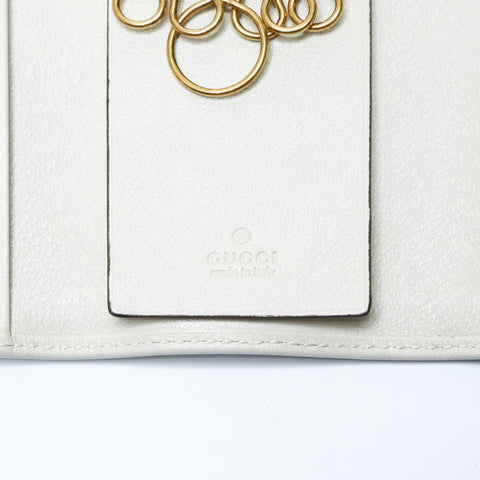 GUCCI Leather bamboo Key holder  leather Ivory WS24271