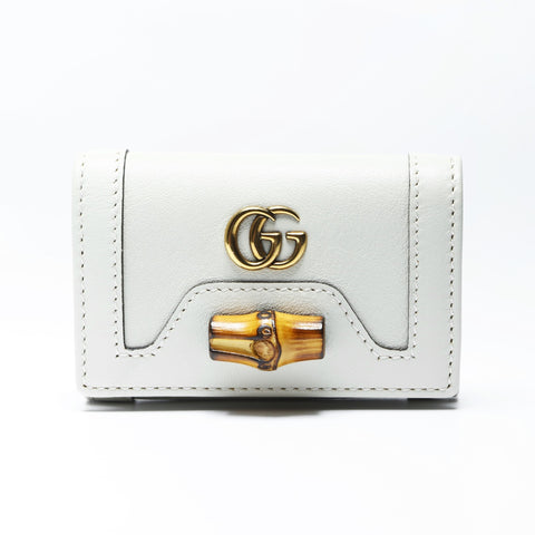 GUCCI Leather bamboo Key holder  leather Ivory WS24271
