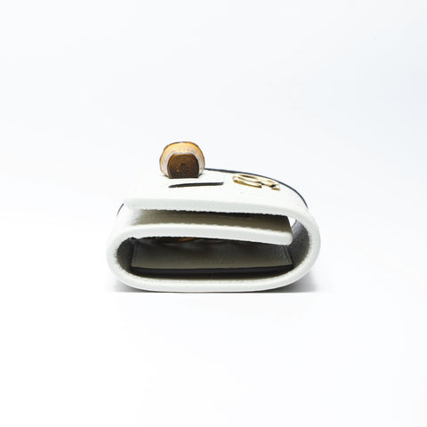 GUCCI Leather bamboo Key holder  leather Ivory WS24271