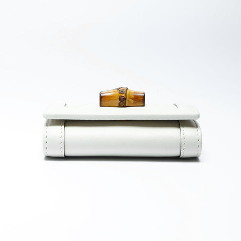 GUCCI Leather bamboo Key holder  leather Ivory WS24271