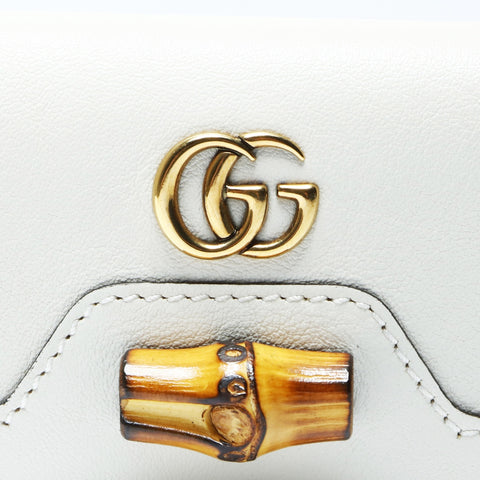 GUCCI Leather bamboo Key holder  leather Ivory WS24271