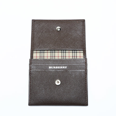 BURBERRY Pouch leather Coin case leather Brown WS24273