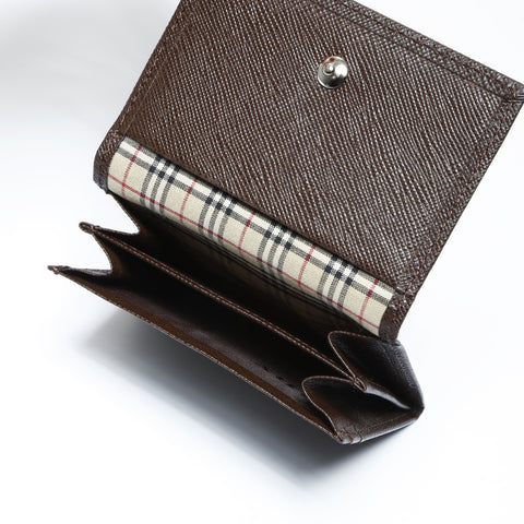 BURBERRY Pouch leather Coin case leather Brown WS24273