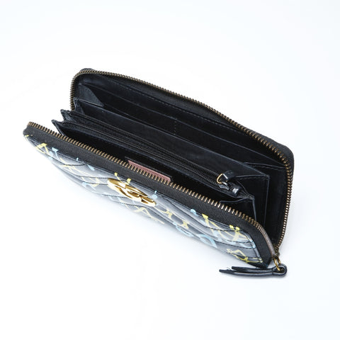 GUCCI GG Marmont Graffiti GG Ghost Purse leather black WS24274