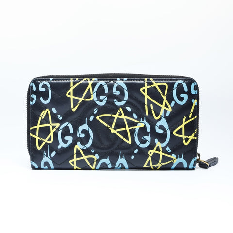 GUCCI GG Marmont Graffiti GG Ghost Purse leather black WS24274