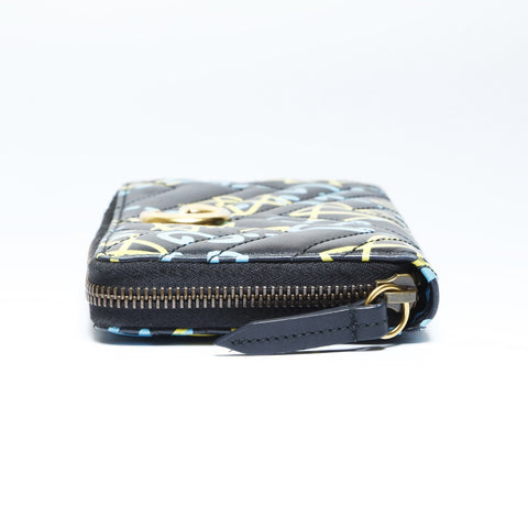 GUCCI GG Marmont Graffiti GG Ghost Purse leather black WS24274