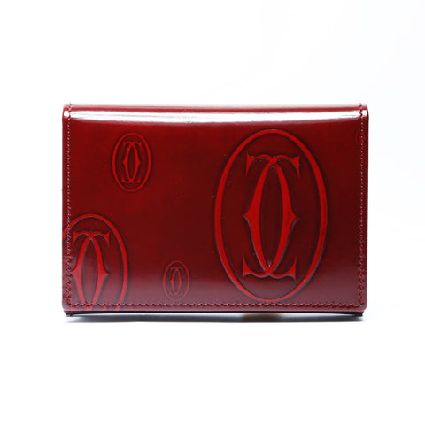 CARTIER Happy Birthday PVC Card Case PVC Red WS24275