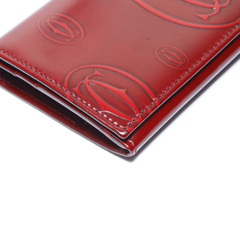 CARTIER Happy Birthday PVC Card Case PVC Red WS24275