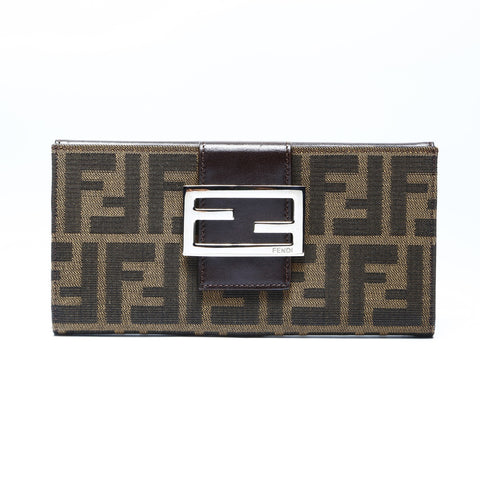 FENDI Zucca Mama Geldbörse Canvas Braun WS24277