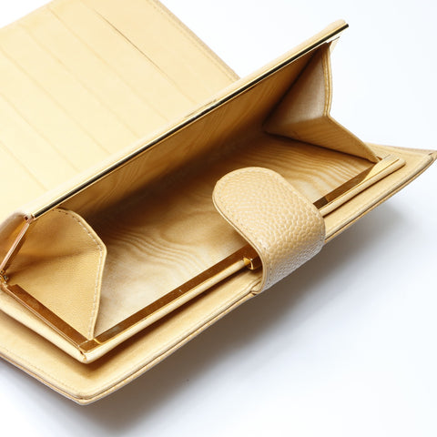 CHANEL No. 8 2003-2004 Caviar Skin COCO Mark Purse leather beige WS24280