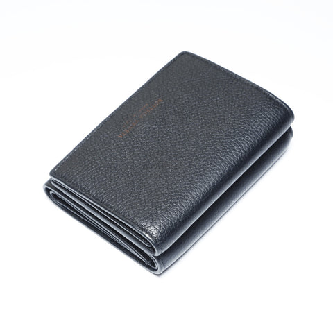 BOTTEGAVENETA Leather Compact Wallet Tri-fold wallet black WS24281