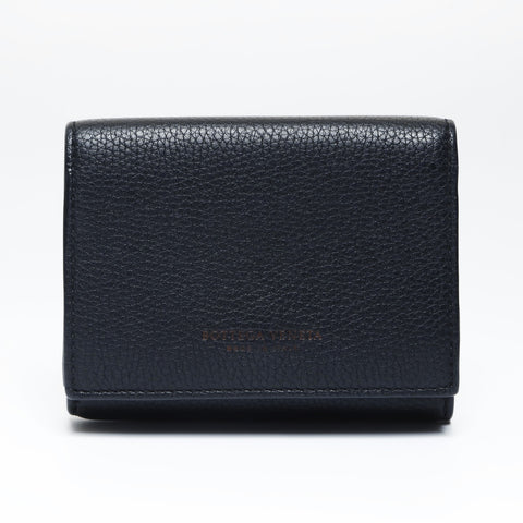BOTTEGAVENETA Leather Compact Wallet Tri-fold wallet black WS24281