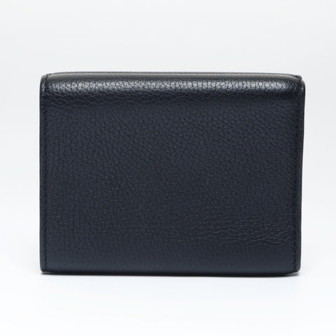 BOTTEGAVENETA Leather Compact Wallet Tri-fold wallet black WS24281