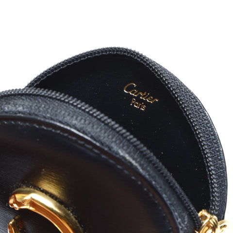 CARTIER Leather PANTHERE Coin case leather black WS24282