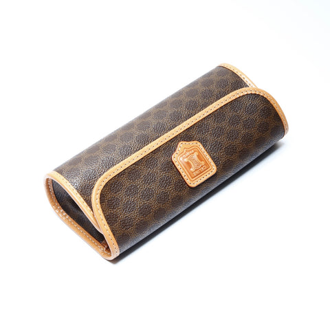 CELINE Macadam PVC Pouch PVC Brown WS24284