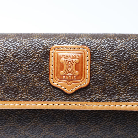 CELINE Macadam PVC Pouch PVC Brown WS24284