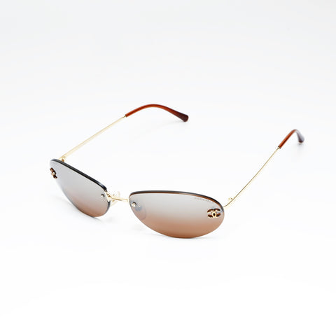 CHANEL Rimless sunglasses Brown WS24290