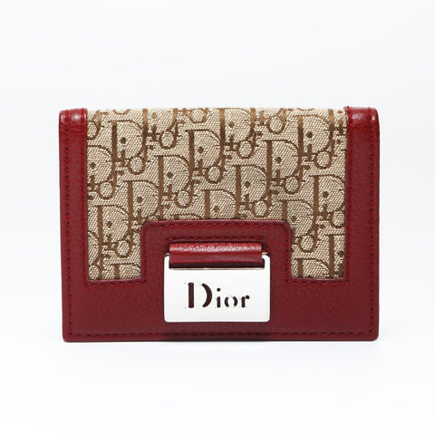 Christian Dior Canvas Trotter Street Chic Card Case Red WS24296