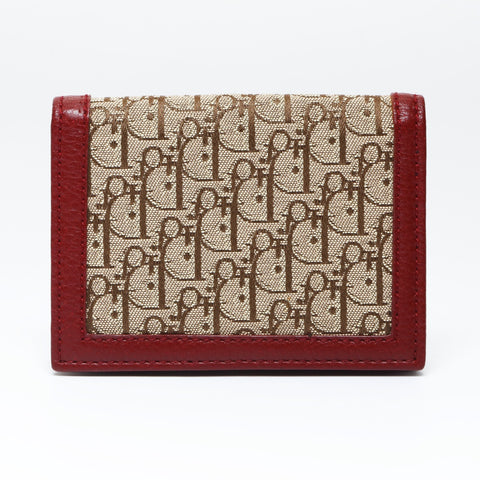 Christian Dior Canvas Trotter Street Chic Card Case Red WS24296