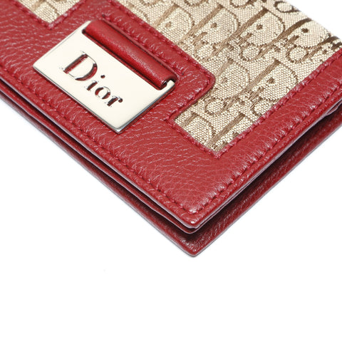 Christian Dior Canvas Trotter Street Chic Card Case Red WS24296