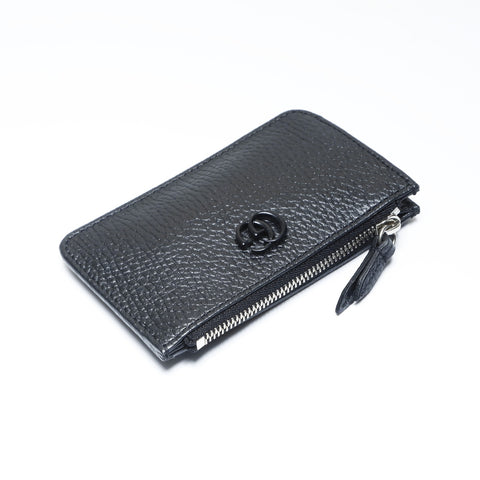 GUCCI Leather GG Marmont key charm Coin case leather black WS24299