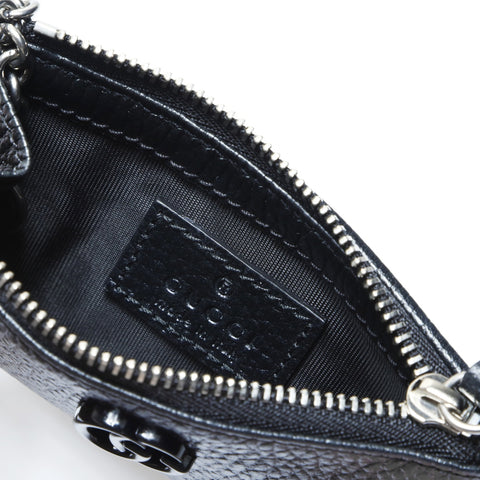 GUCCI Leather GG Marmont key charm Coin case leather black WS24299