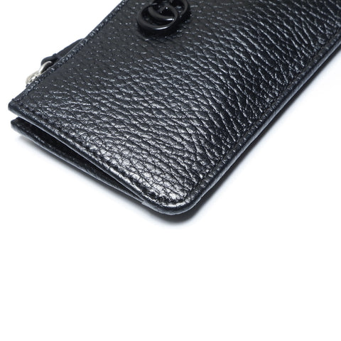 GUCCI Leather GG Marmont key charm Coin case leather black WS24299