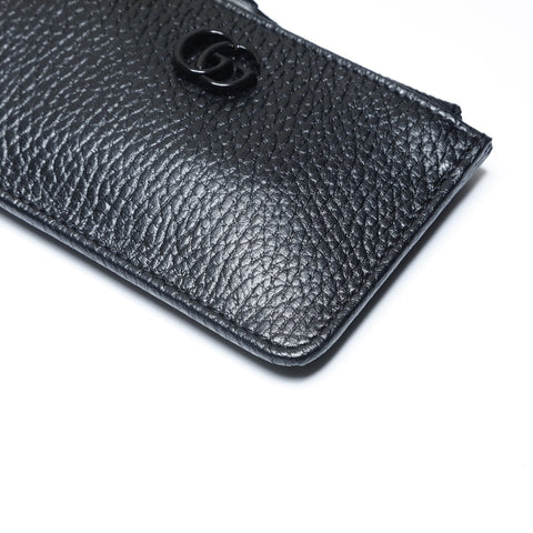 GUCCI Leather GG Marmont key charm Coin case leather black WS24299