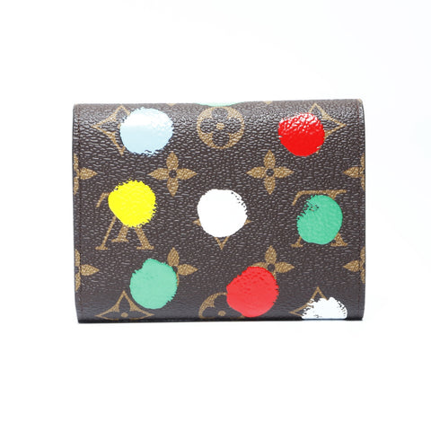 LOUIS VUITTON Yayoi Kusama LV x YK Portefeuille Victorine Painted Dot Monogram 2023 M81865 Tri-fold wallet Brown WS24300