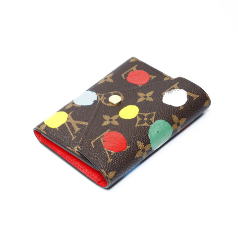 LOUIS VUITTON Yayoi Kusama LV x YK Portefeuille Victorine Painted Dot Monogram 2023 M81865 Tri-fold wallet Brown WS24300