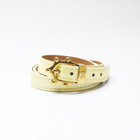 LOUIS VUITTON Patent leather Monogram 2005 triple tour Monogram Vernis bracelet bracelet yellow WS24306