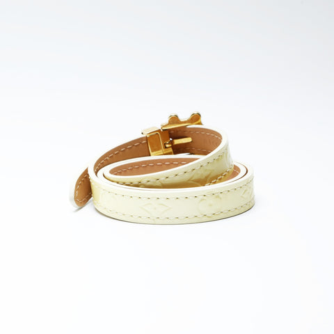 LOUIS VUITTON Patent leather Monogram 2005 triple tour Monogram Vernis bracelet bracelet yellow WS24306