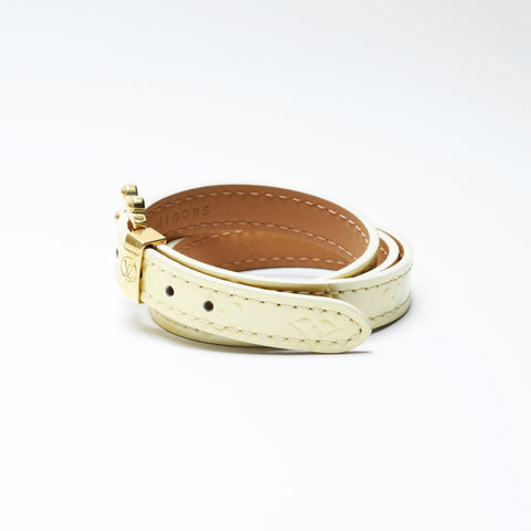 LOUIS VUITTON Patent leather Monogram 2005 triple tour Monogram Vernis bracelet bracelet yellow WS24306