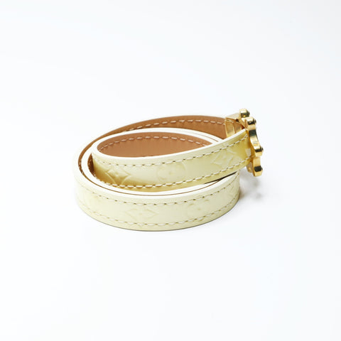 LOUIS VUITTON Patent leather Monogram 2005 triple tour Monogram Vernis bracelet bracelet yellow WS24306