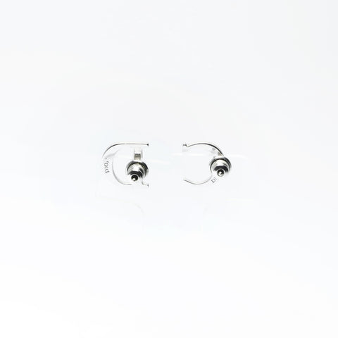 Christian Dior CD logo rhinestone Pierce Silver WS24307