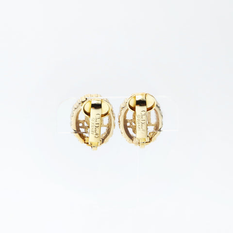 Christian Dior Logo rhinestone Earring gold WS24310