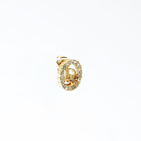 Christian Dior Logo rhinestone Earring gold WS24310