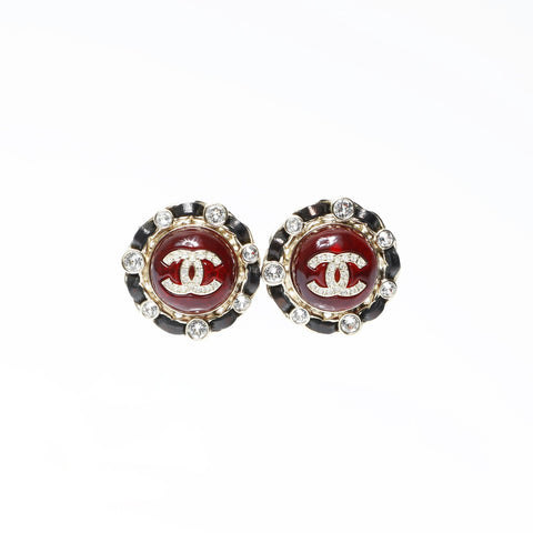 CHANEL A21A 2021 COCO Mark Round Pierce Red WS24315
