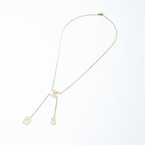 CHANEL 01C 2011 Rhinestone COCO Mark Necklace gold WS24316