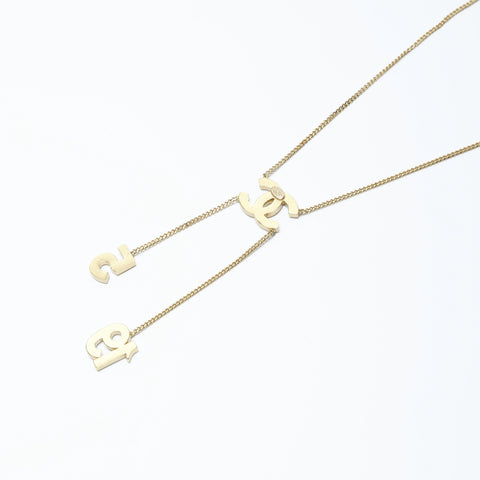 CHANEL 01C 2011 Rhinestone COCO Mark Necklace gold WS24316