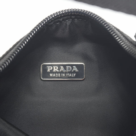 PRADA Nylon Hobo Handbag black WS24318