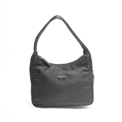 PRADA Nylon Hobo Handbag black WS24318
