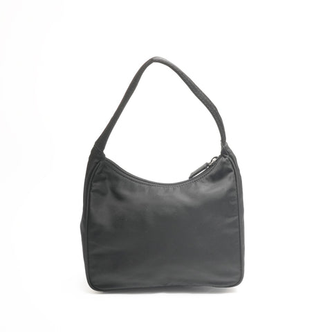 PRADA Nylon Hobo Handbag black WS24318