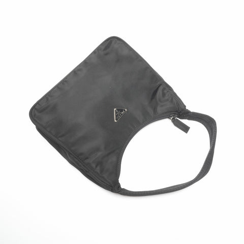 PRADA Nylon Hobo Handbag black WS24318