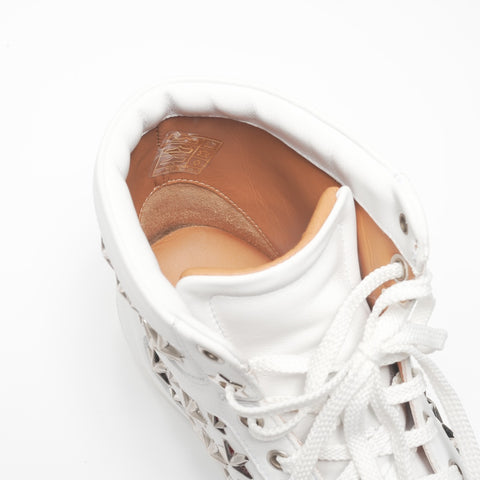 Jimmy Choo studded leather high-top star shoes, Size 34, 8.3 inches sneakers white WS24320