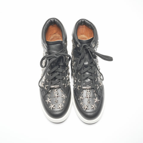 JIMMY CHOO Jimmy Choo studded leather high-top star shoes, Size 34, 8.3 inches sneakers black WS24321