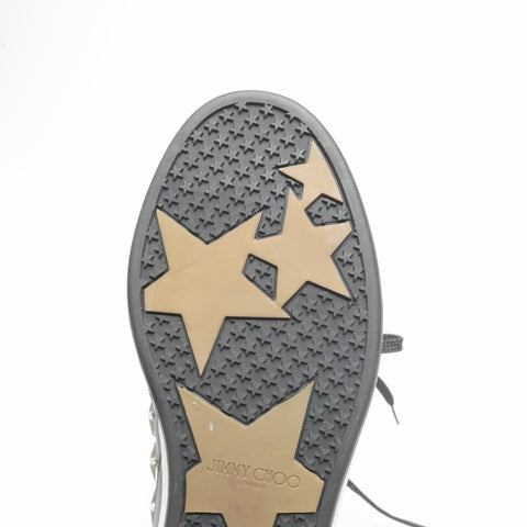 Jimmy Choo studded leather high-top star shoes, Size 34, 8.3 inches sneakers black WS24321